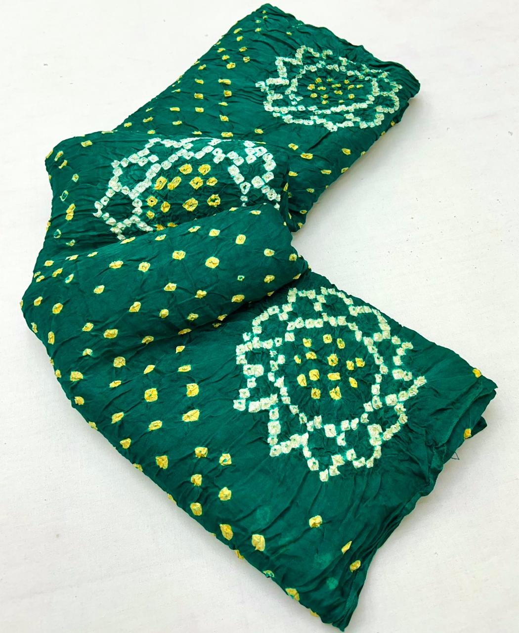 Evergreen Pure Bandhni Zari Pallu Modal Soft Silk Saree - Image 3