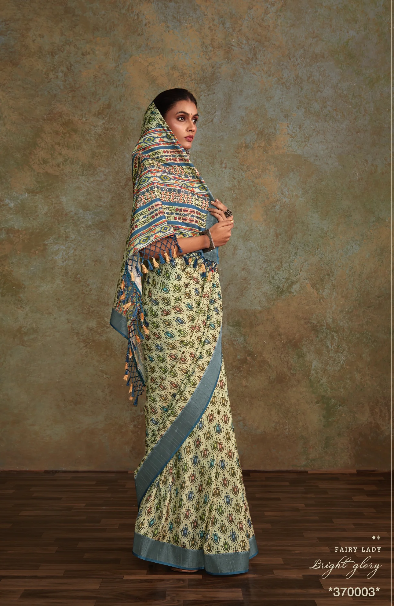 New Dust Banarasi Lining Digital Printed Saree RP7 - Image 3