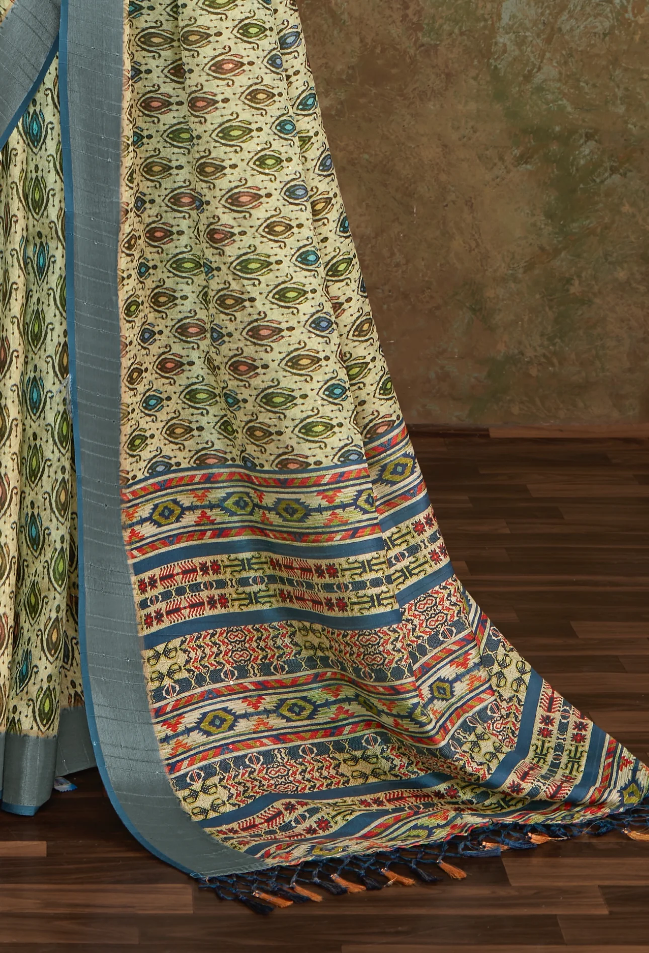 New Dust Banarasi Lining Digital Printed Saree RP7 - Image 4